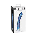 Icicles No. 29 Curved Textured 7.25 in. Glass Dildo Blue - Fantasies Boutique
