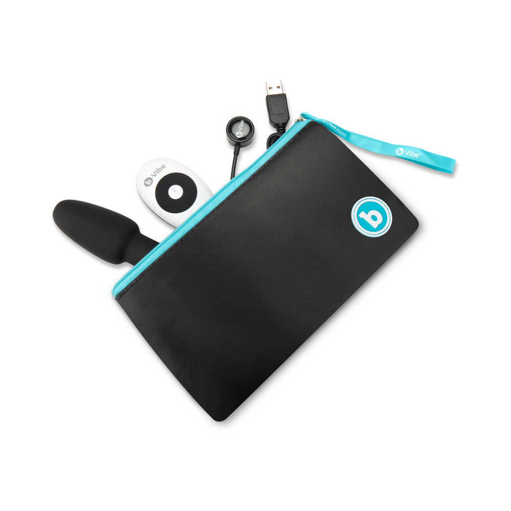 b-Vibe Rimming Petite Rotating and Vibrating Remote Control Plug Black - Fantasies Boutique