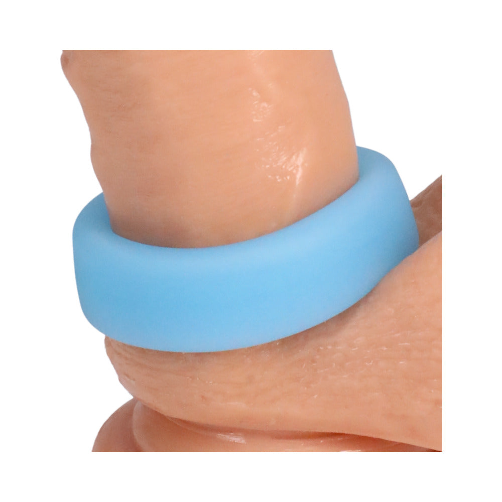Rock Solid Sila-Flex Glow-in-the-Dark Big O C-Ring Blue - Fantasies Boutique