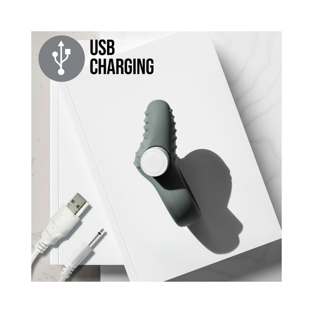 Blush Noje C1.Ring Rechargeable Vibrating Silicone Cockring Slate - Fantasies Boutique