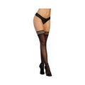 Dreamgirl Fishnet Thigh-High Stockings With Strappy Elastic Top Black OS - Fantasies Boutique