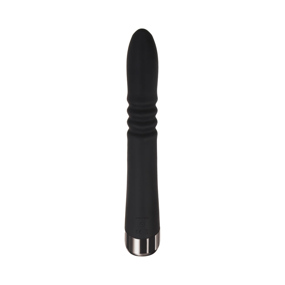 Evolved Rapid Rabbit Rechargeable Thrusting Silicone Vibrator Black - Fantasies Boutique