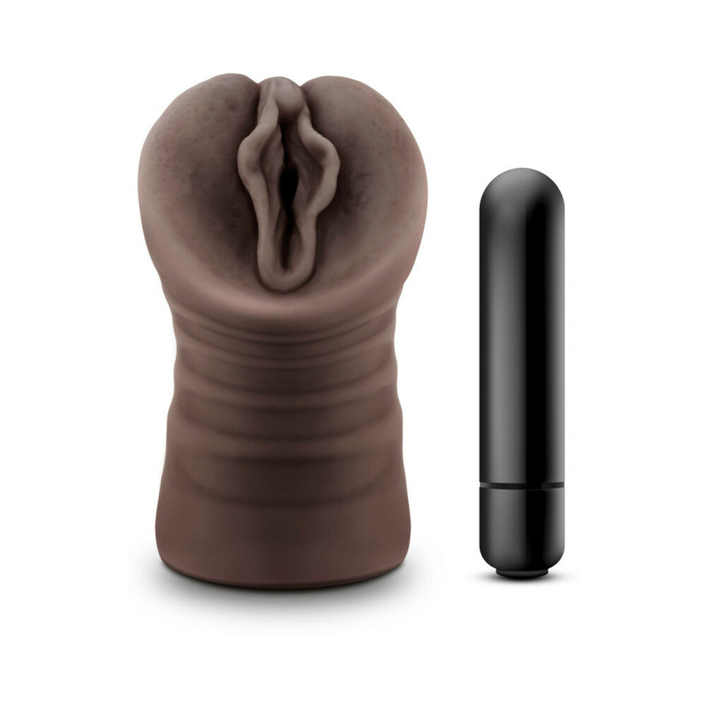 Hot Chocolate Alexis Vagina Stroker with Bullet Vibrator Brown - Fantasies Boutique