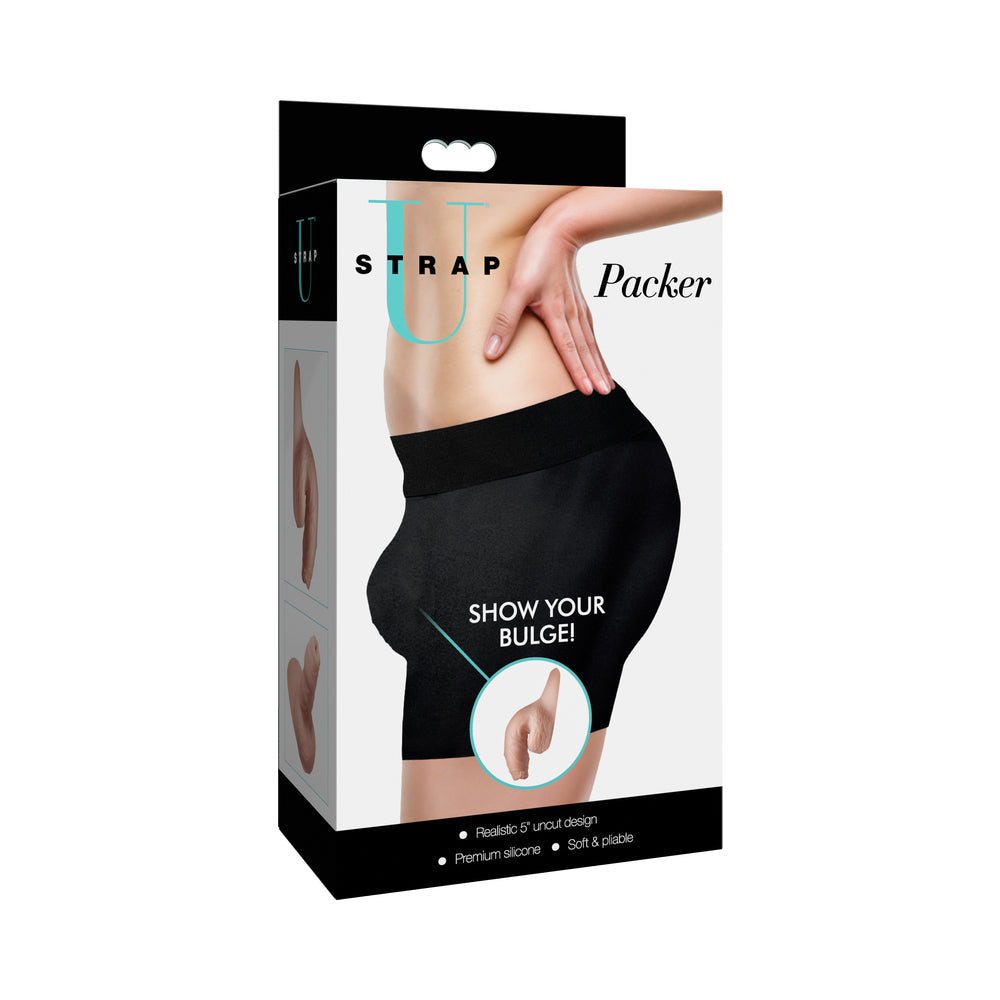 Strap U 5.1 in. Uncut Silicone Packer Dildo Light