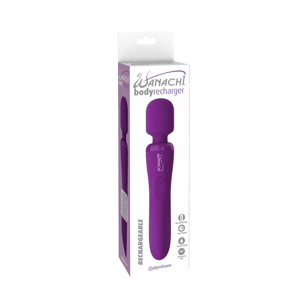Wanachi Body Recharger Rechargeable Silicone Wand Vibrator Purple - Fantasies Boutique