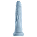 FemmeFunn Vortex Turbo Rabbit 2.0 8 in. Dual Stimulation Vibrating Dildo Light Blue - Fantasies Boutique