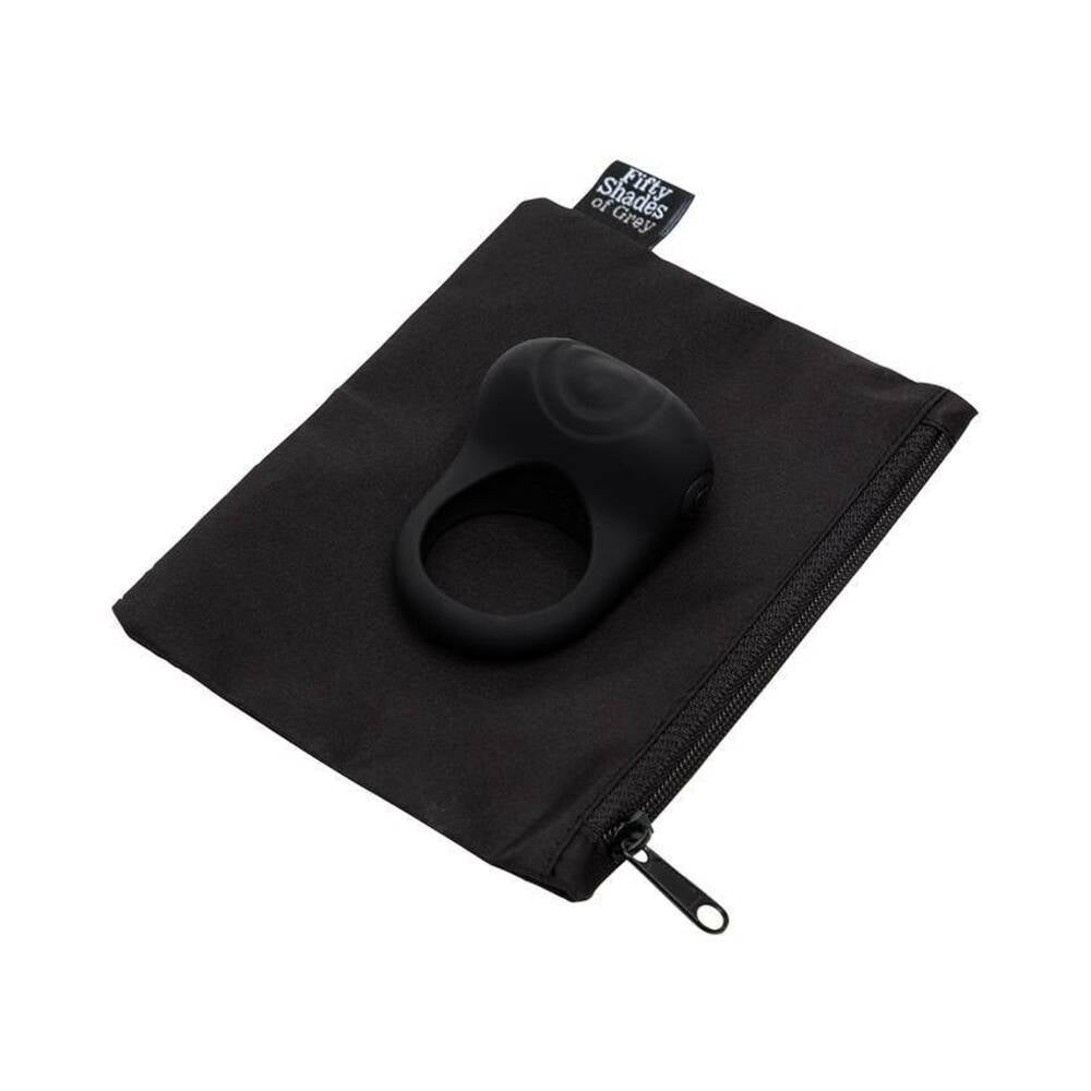 Fifty Shades of Grey Sensation Rechargeable Silicone Vibrating Love Ring Black - Fantasies Boutique