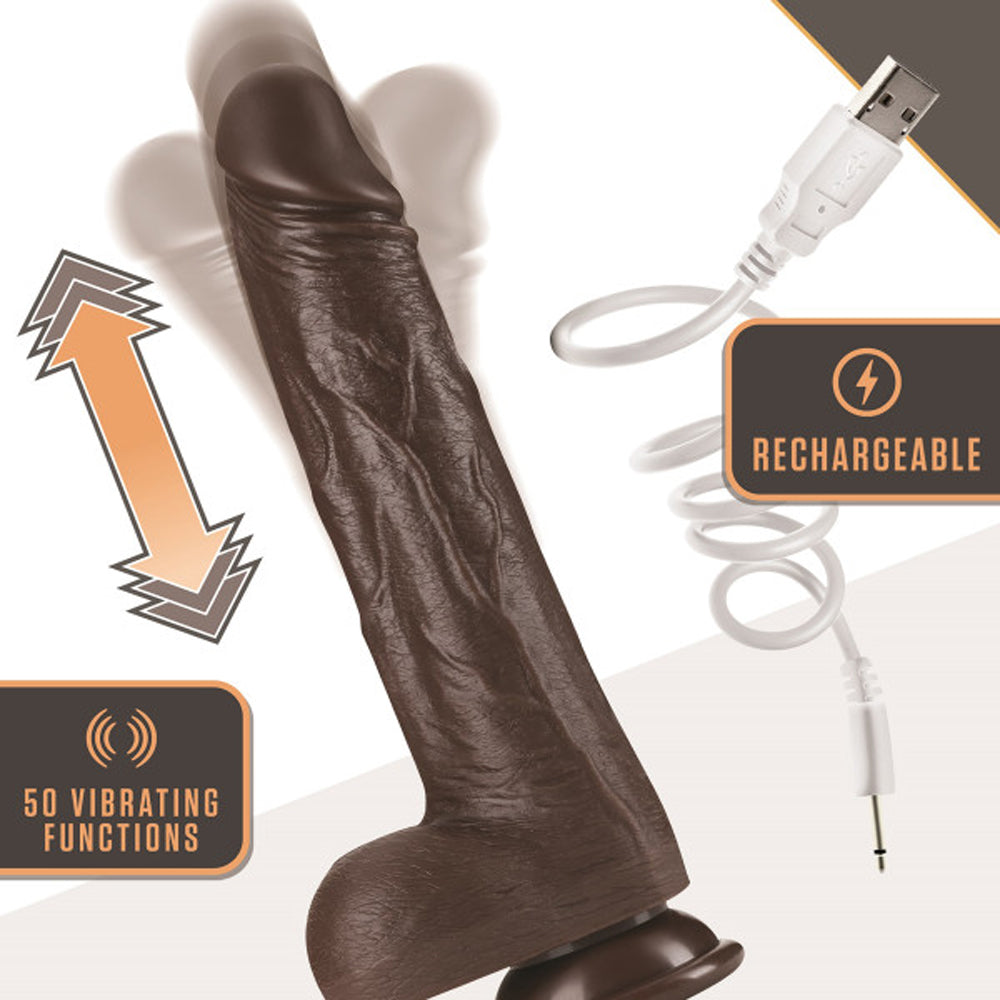 Dr. Skin Dr. Murphy 8 in. Thrusting Dildo with Balls Brown - Fantasies Boutique