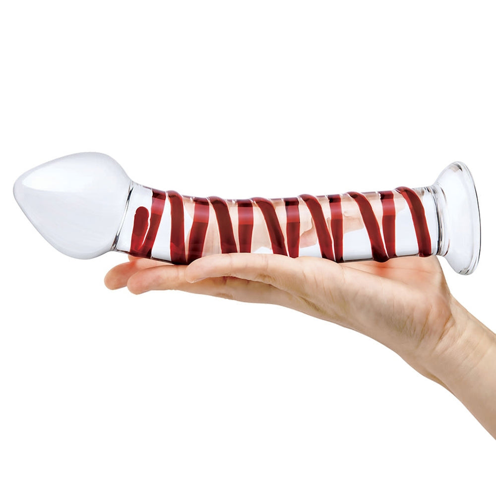 Glas 8 in. Mr. Swirly Glass Dildo - Fantasies Boutique