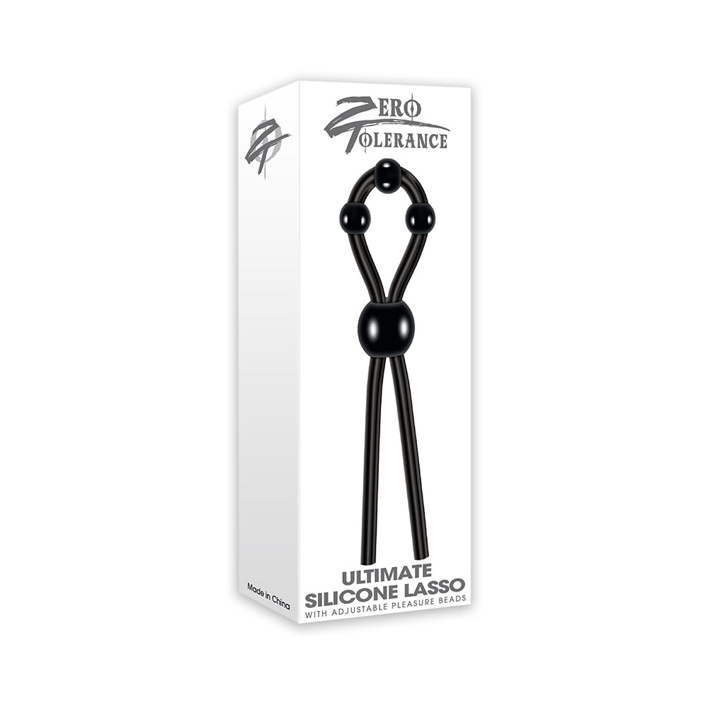 Zero Tolerance Ultimate Silicone Lasso Adjustable Cockring Black - Fantasies Boutique
