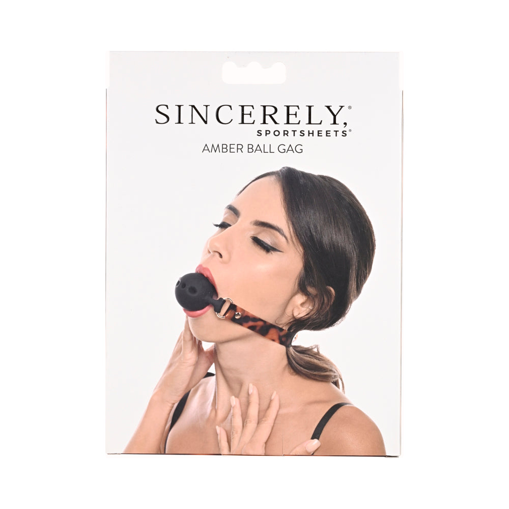 Sincerely, Sportsheets Amber Adjustable Silicone Breathable Ball Gag Tortoiseshell - Fantasies Boutique