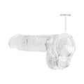 RealRock Crystal Clear Realistic 6 in. Dildo With Balls and Suction Cup Clear - Fantasies Boutique