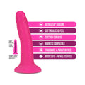 Blush Neo Elite 6 in. Silicone Dual Density Dildo with Suction Cup Neon Pink - Fantasies Boutique