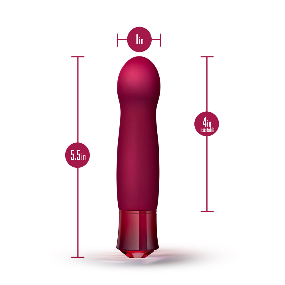 Oh My Gem Classy Rechargeable Warming Silicone G-Spot Vibrator Garnet - Fantasies Boutique