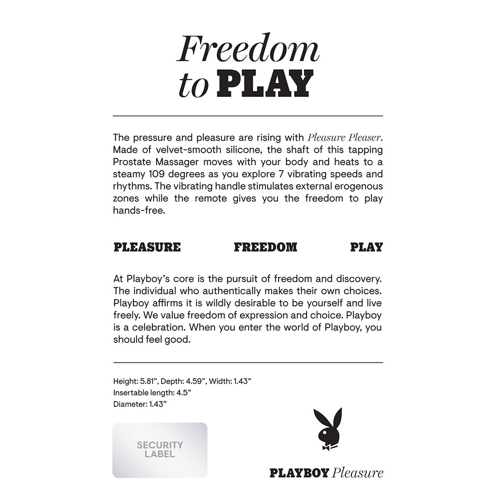 Playboy Pleasure Pleaser Warming Vibrating Prostate Massager Deep Ocean - Fantasies Boutique
