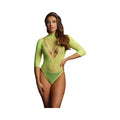 Le Desir Bliss Short Sleeve Fishnet Teddy Green O/S - Fantasies Boutique