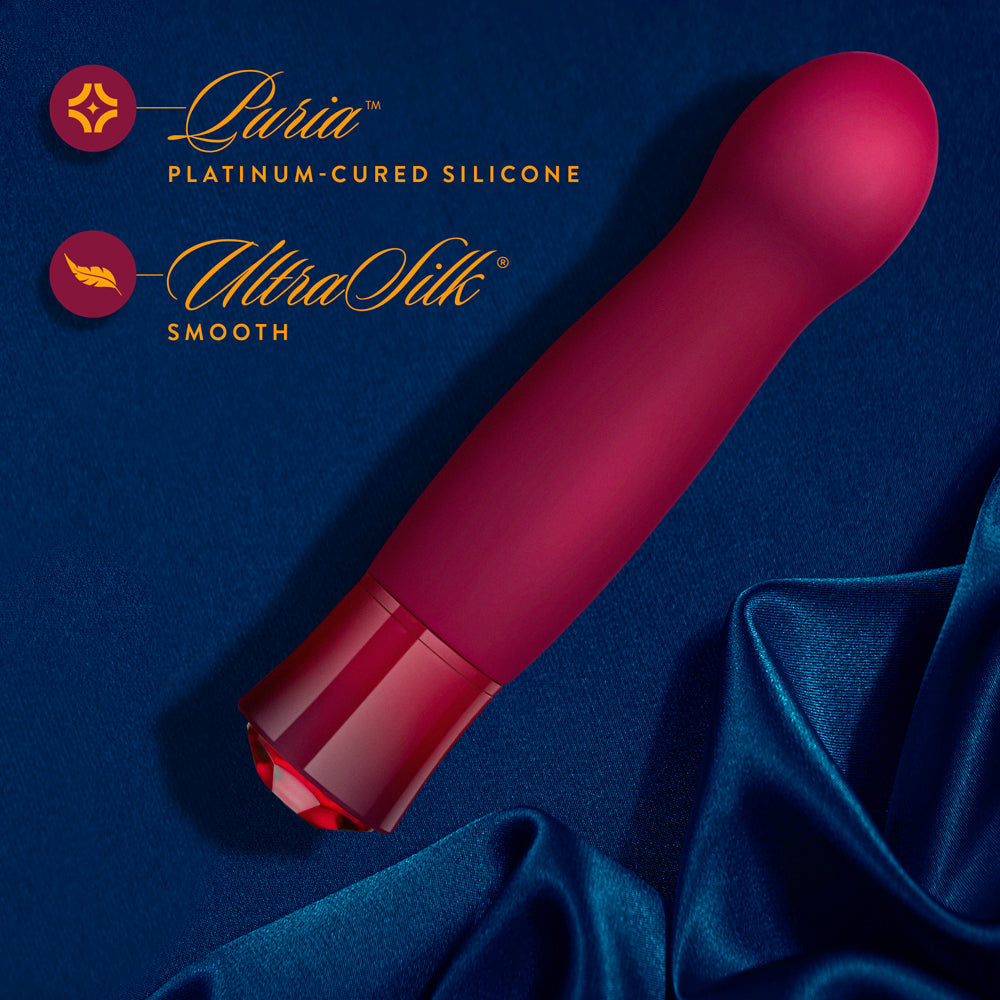 Oh My Gem Classy Rechargeable Warming Silicone G-Spot Vibrator Garnet - Fantasies Boutique