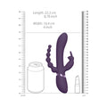 VIVE RINI Rechargeable Triple-Motor Pulse-Wave Dual Entry Silicone Rabbit Vibrator Purple - Fantasies Boutique