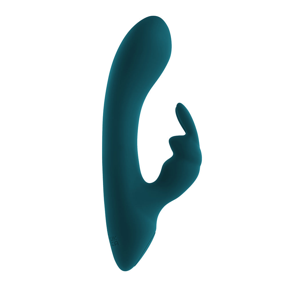 Playboy Lil Rabbit Rechargeable Silicone Dual Stimulation Vibrator Deep Teal - Fantasies Boutique
