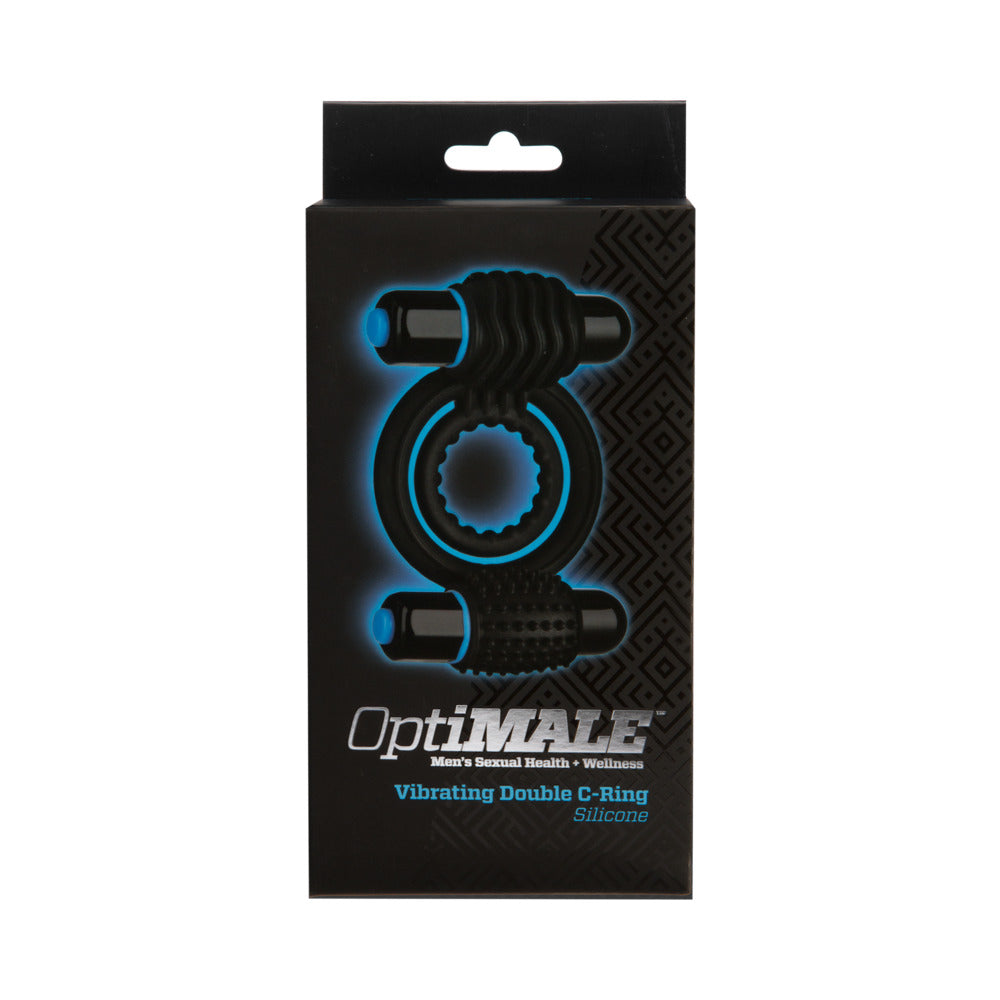 OptiMALE  Vibrating Double C-Ring Black - Fantasies Boutique