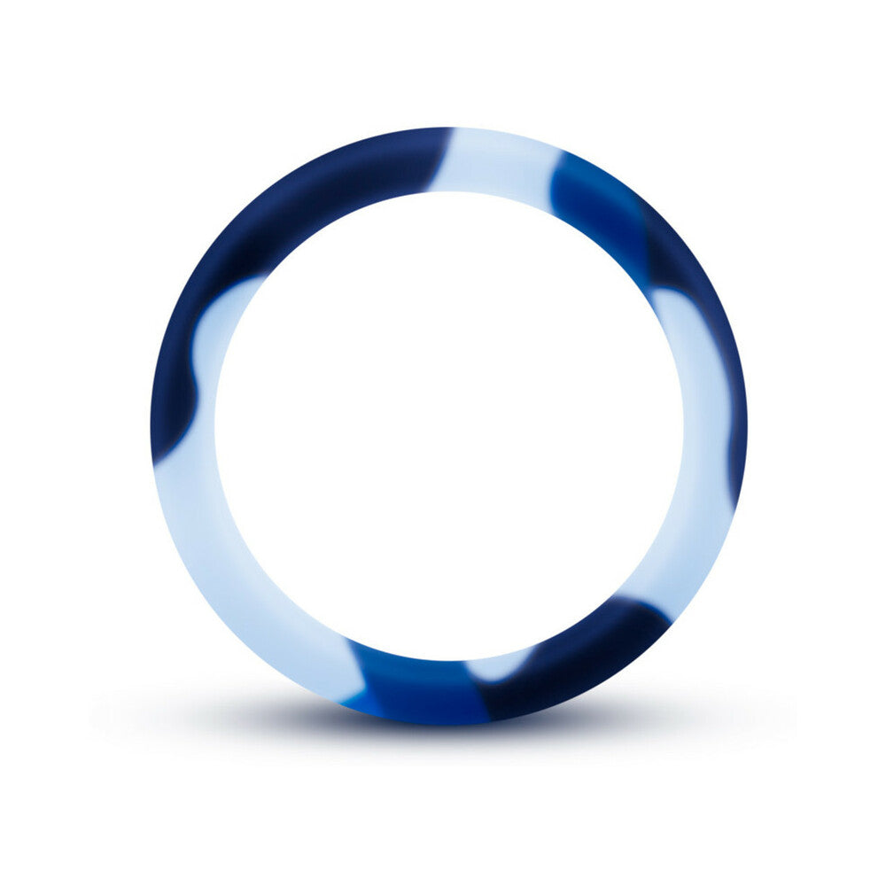 Blush Performance Silicone Camo Cock Ring Blue Camouflage - Fantasies Boutique