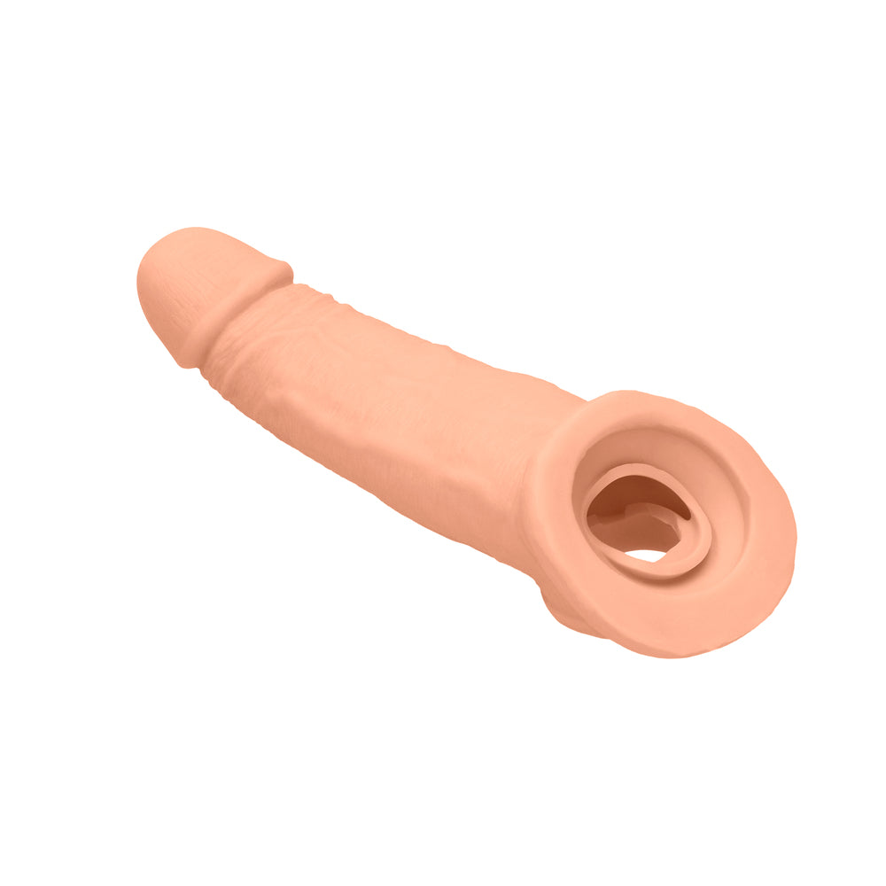 RealRock Realistic 9 in. Penis Sleeve Extender Sling Beige - Fantasies Boutique