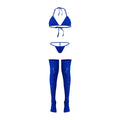 Magic Silk Seamless Bra, Panty & Thigh Highs Blue O/S