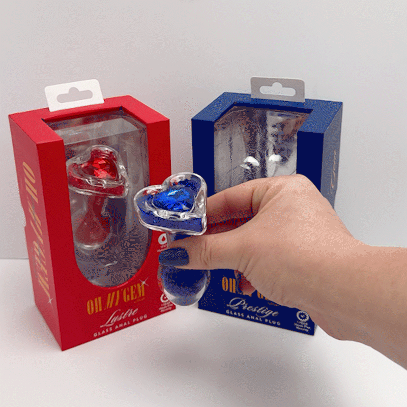 Oh My Gem Lustre Glass Anal Plug Red