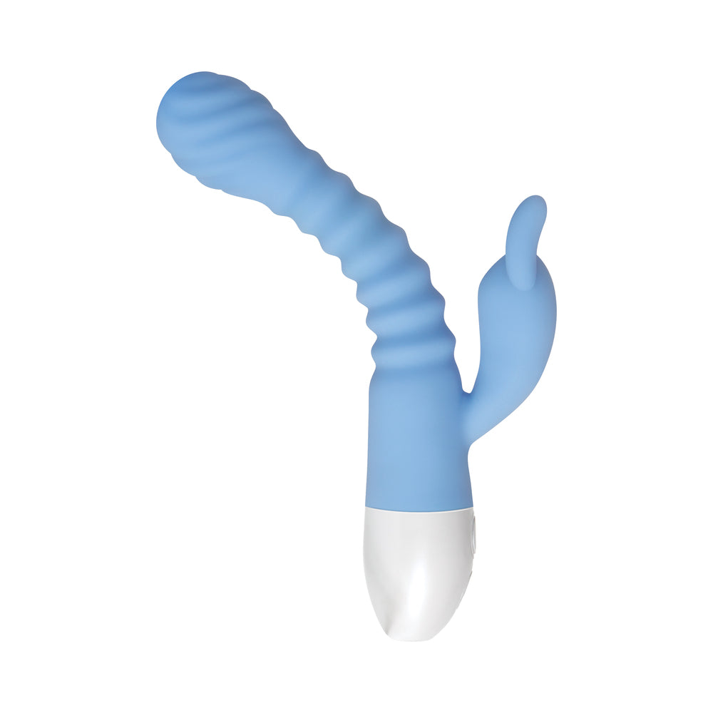 Evolved Bendy Bunny Rechargeable Poseable Silicone Rabbit Vibrator Blue - Fantasies Boutique