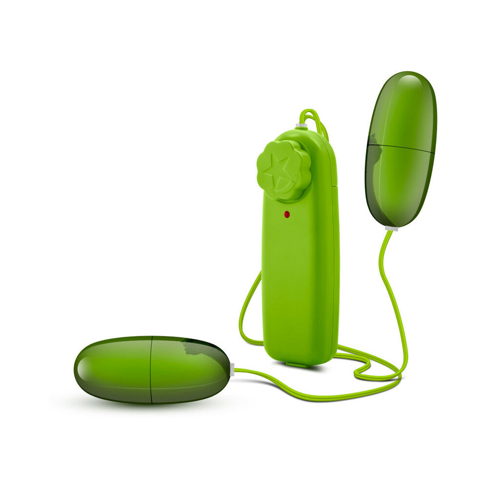 B Yours Double Pop Eggs Remote-Controlled Dual Bullet Vibrator Lime - Fantasies Boutique