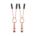 Selopa Beaded Nipple Clamps Stainless Steel Rose Gold - Fantasies Boutique