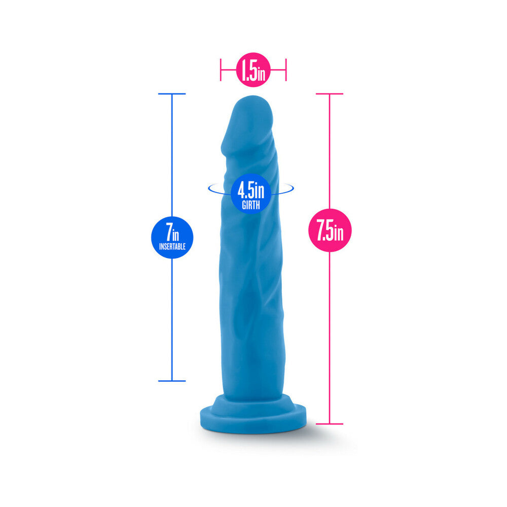 Neo 7.5 in. Dual Density Dildo Neon Blue - Fantasies Boutique