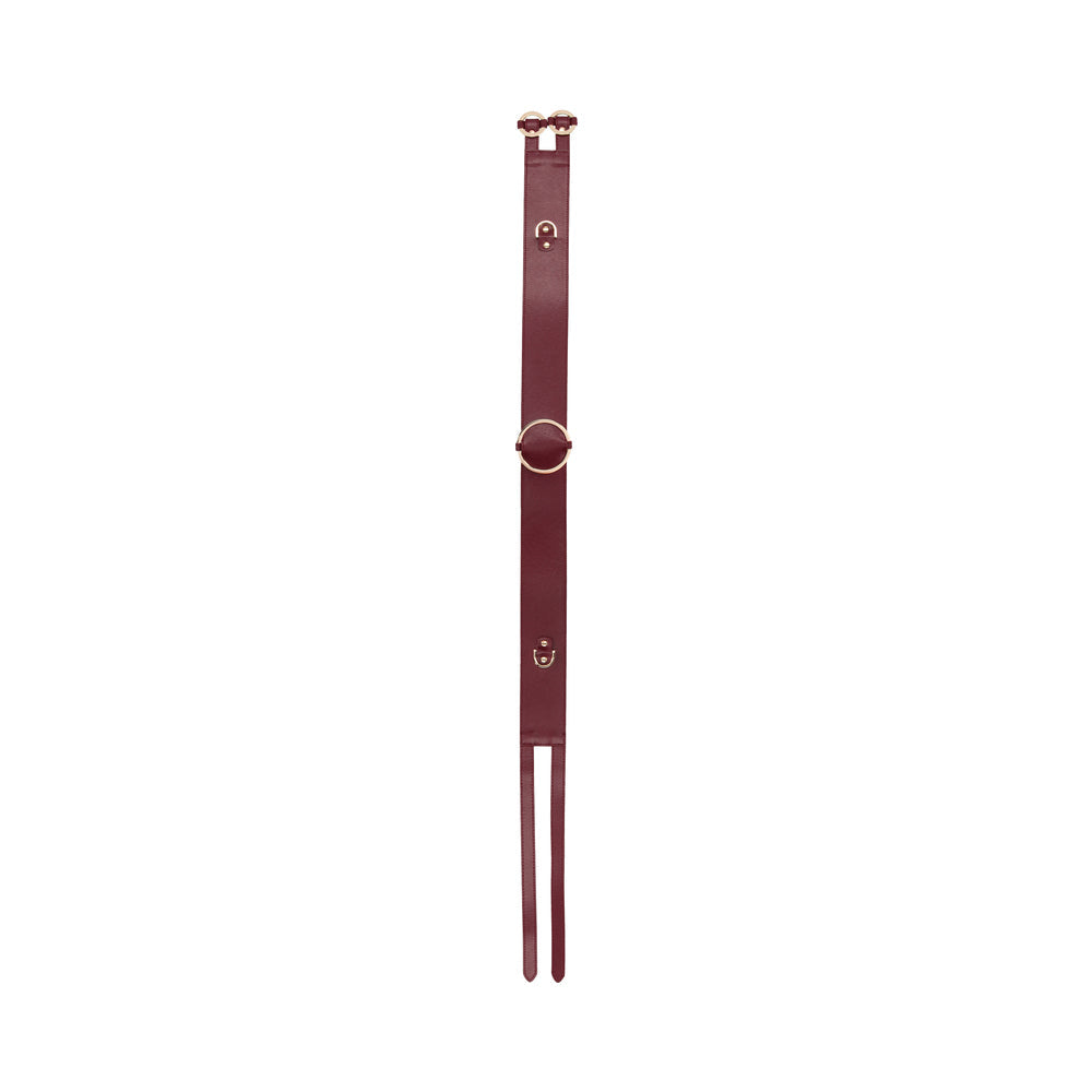Ouch! Halo Ringed Waist Restraint Belt Burgundy S/M - Fantasies Boutique