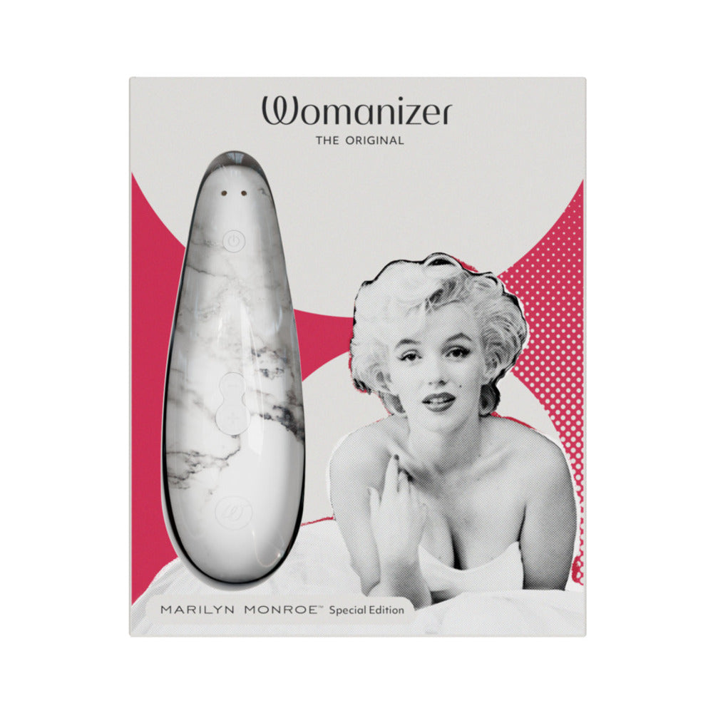 Womanizer x Marilyn Monroe Classic 2 Special Edition Pleasure Air Clitoral Stimulator White Marble - Fantasies Boutique