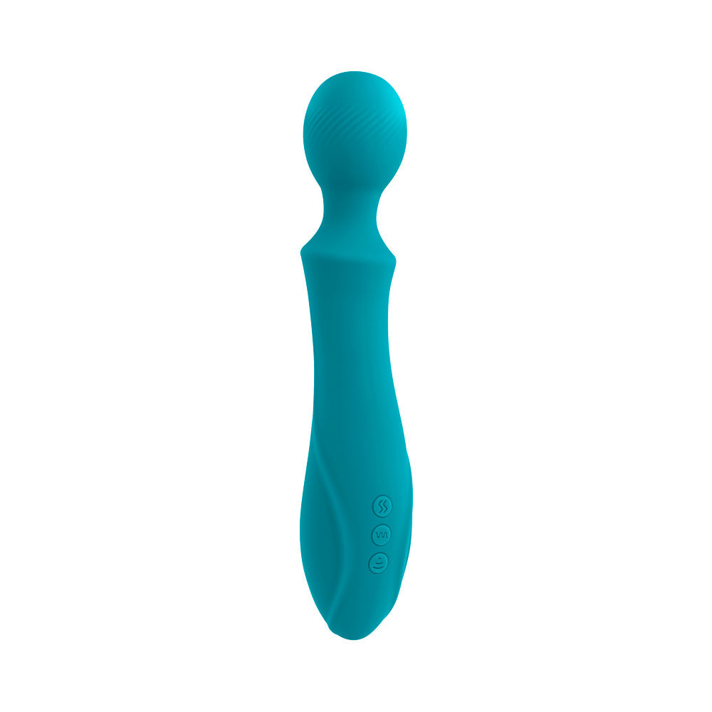 Evolved Wanderful Sucker Rechargeable Wand with Suction Silicone Teal - Fantasies Boutique