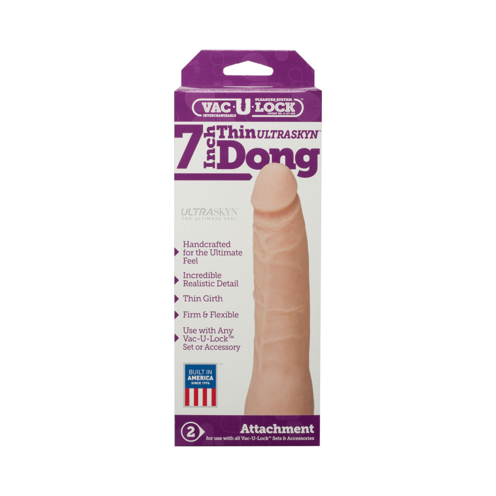 Vac-U-Lock- 7-Inch Thin Dong - ULTRASKYN White