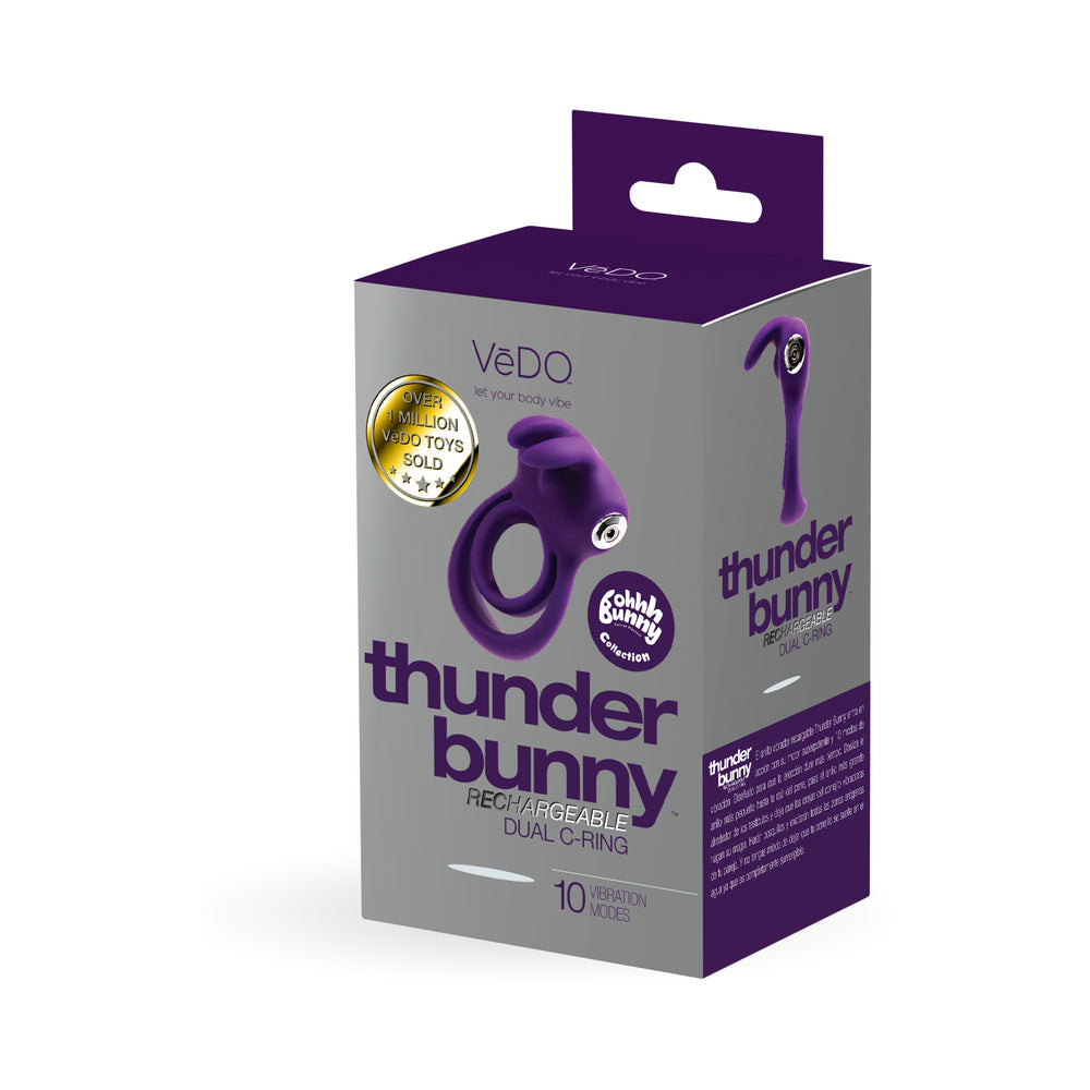 VeDo Thunder Bunny Rechargeable Dual C Ring Purple - Fantasies Boutique