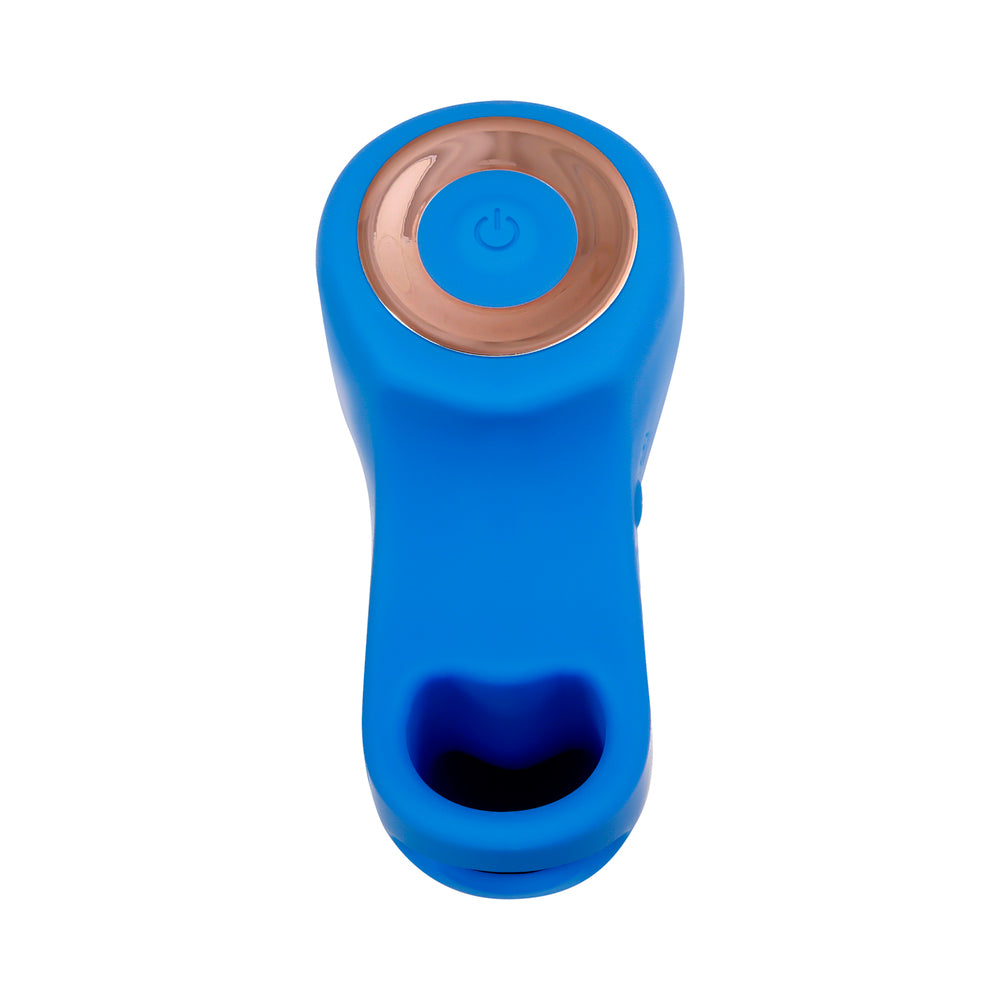 Gender X Flick It Rechargeable Flicking Dual Stimulation Silicone Finger Vibrator Blue - Fantasies Boutique