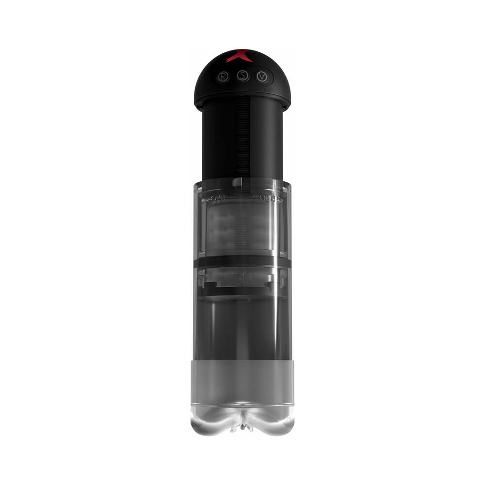PDX Elite Extender Pro Rechargeable Vibrating Penis Pump Clear/Black - Fantasies Boutique
