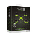 Ouch! Glow in the Dark Hand & Ankle Cuffs With Hogtie Set Neon Green