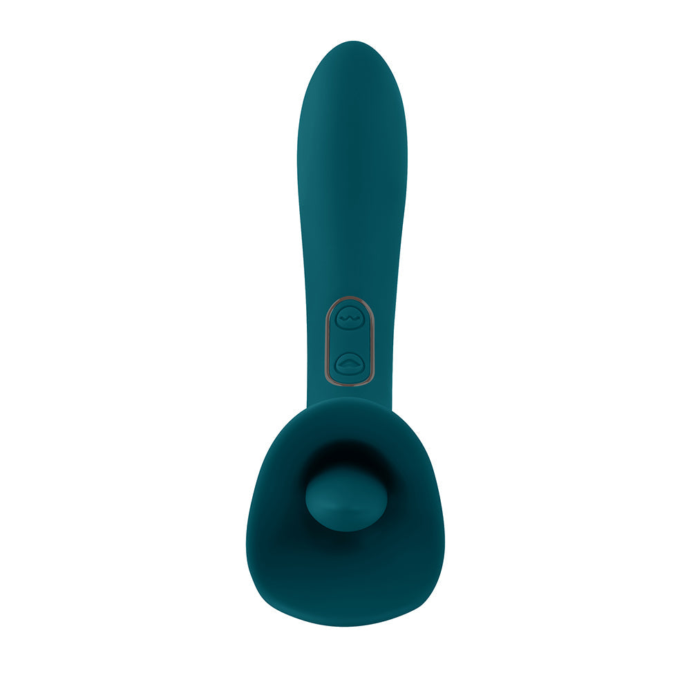 Playboy True Indulgence Rechargeable Dual Ended Silicone Flicking Vibrator Deep Teal - Fantasies Boutique