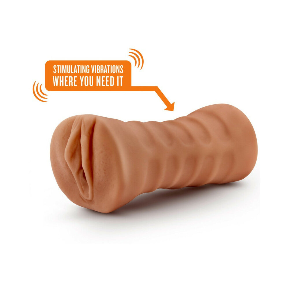 M for Men Julieta Vagina Stroker with Bullet Vibrator Tan - Fantasies Boutique