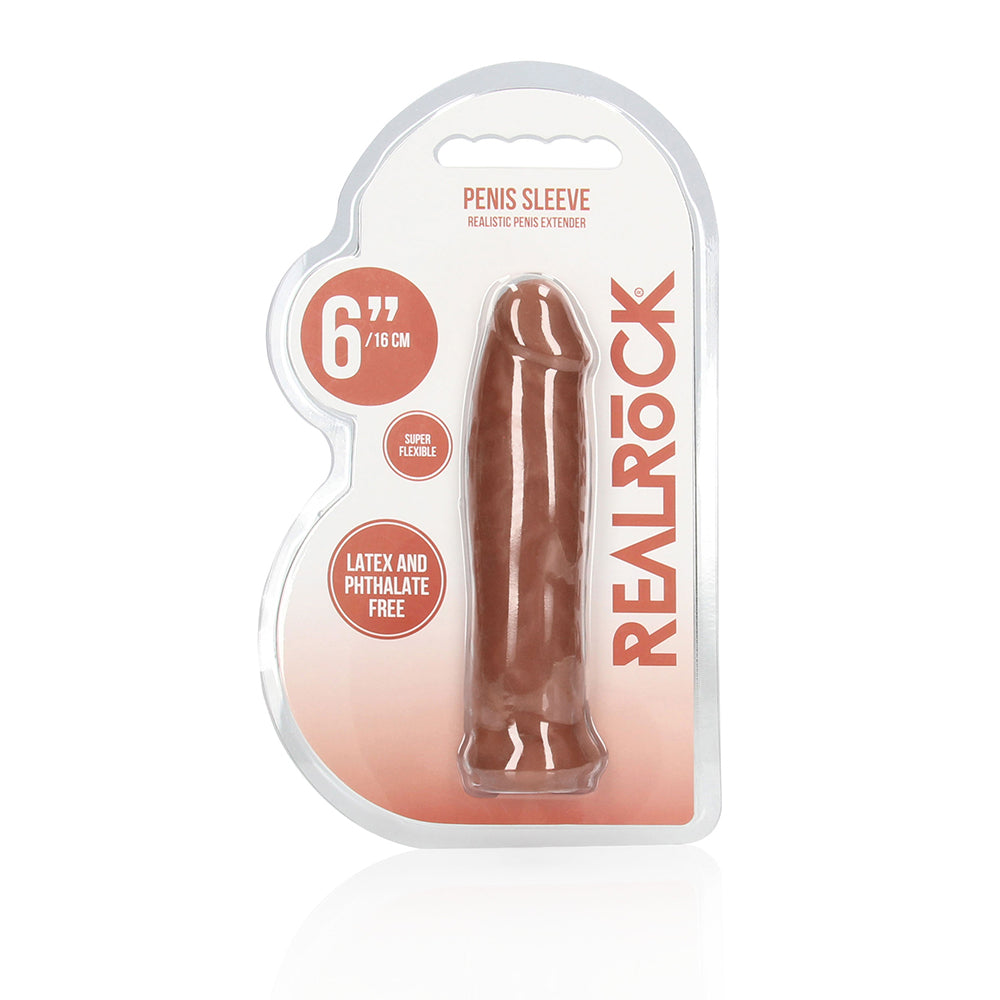 RealRock Realistic 6 in. Penis Sleeve Extender Tan - Fantasies Boutique