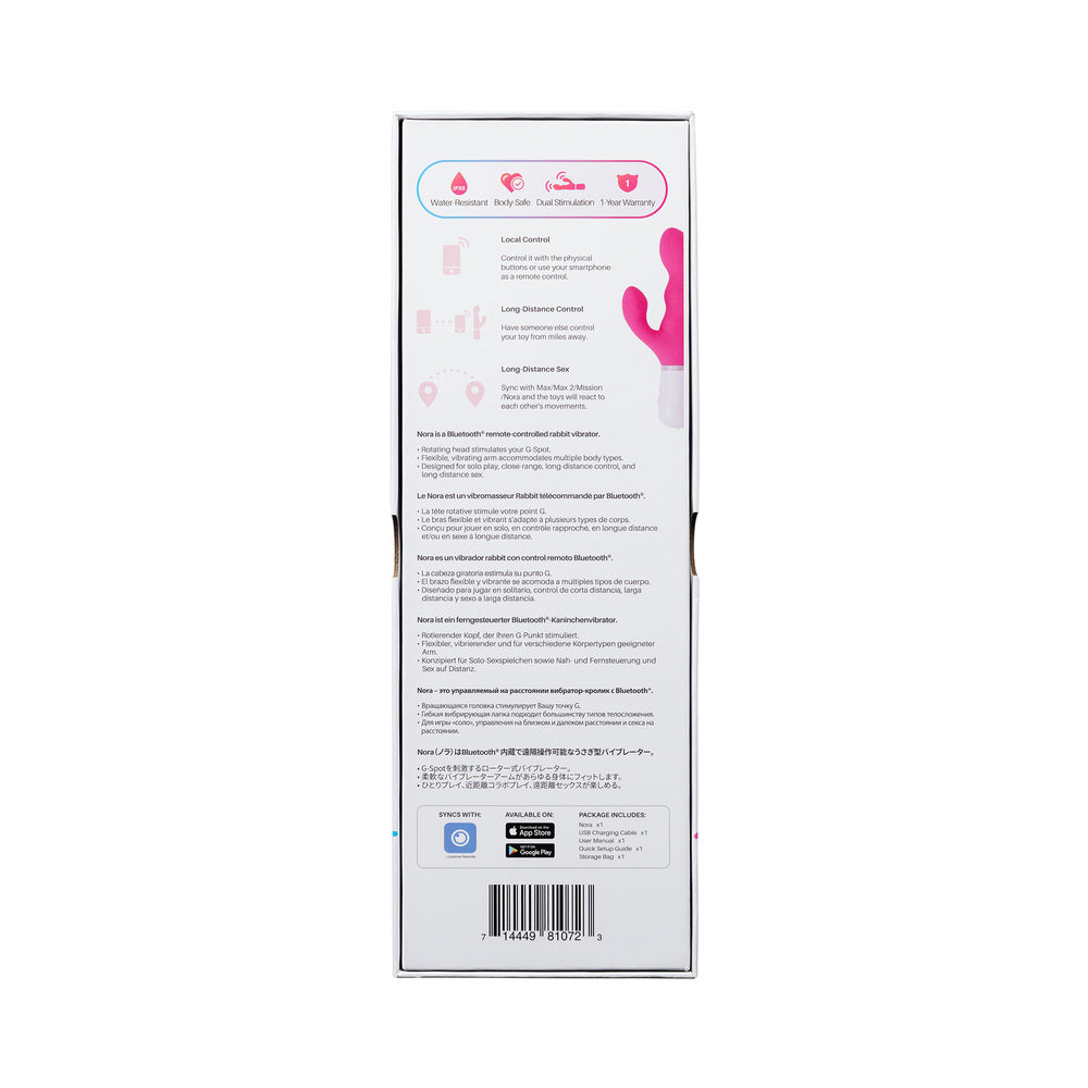 Lovense Nora Bluetooth Remote-Controlled Long-Distance Rabbit Vibrator - Fantasies Boutique