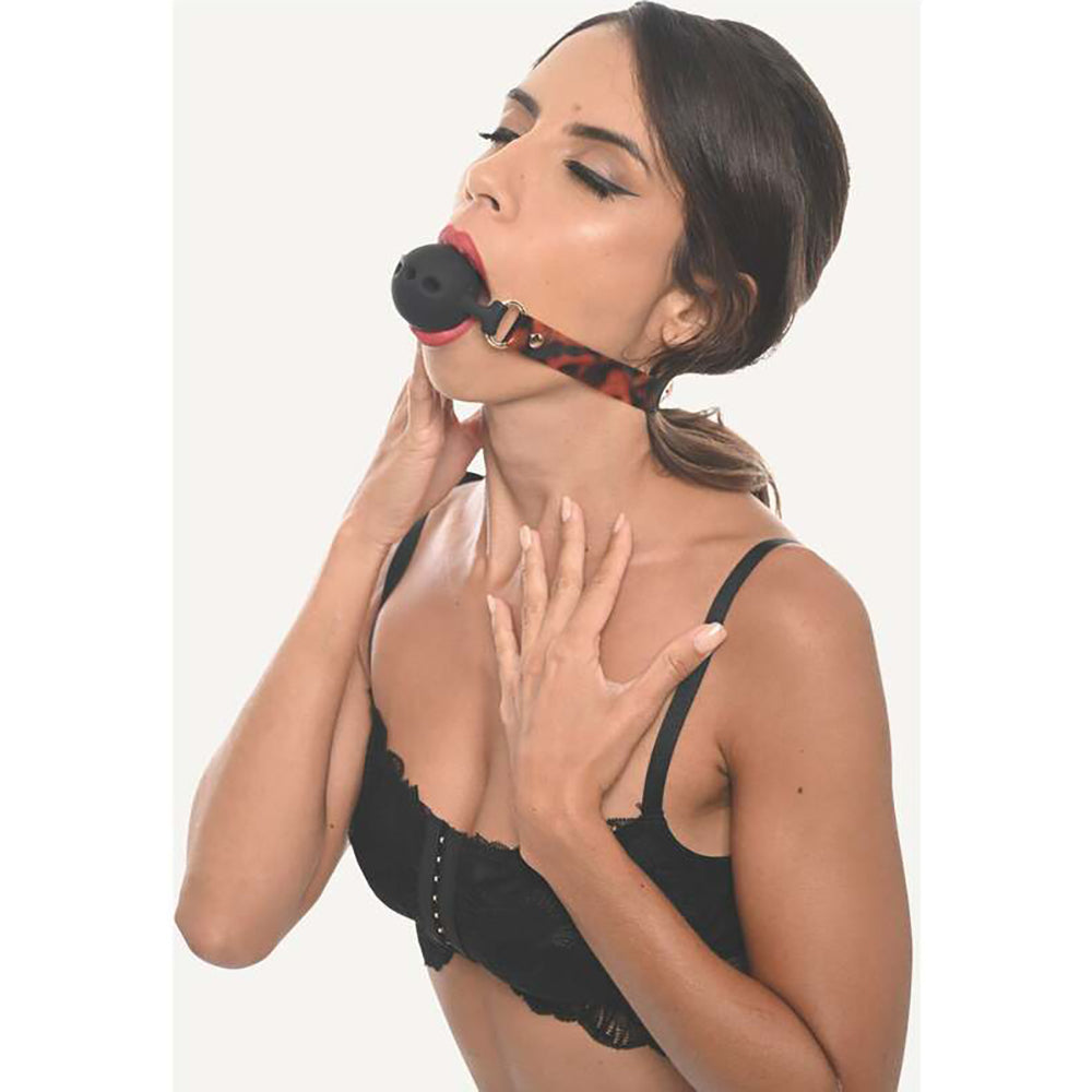 Sincerely, Sportsheets Amber Adjustable Silicone Breathable Ball Gag Tortoiseshell - Fantasies Boutique