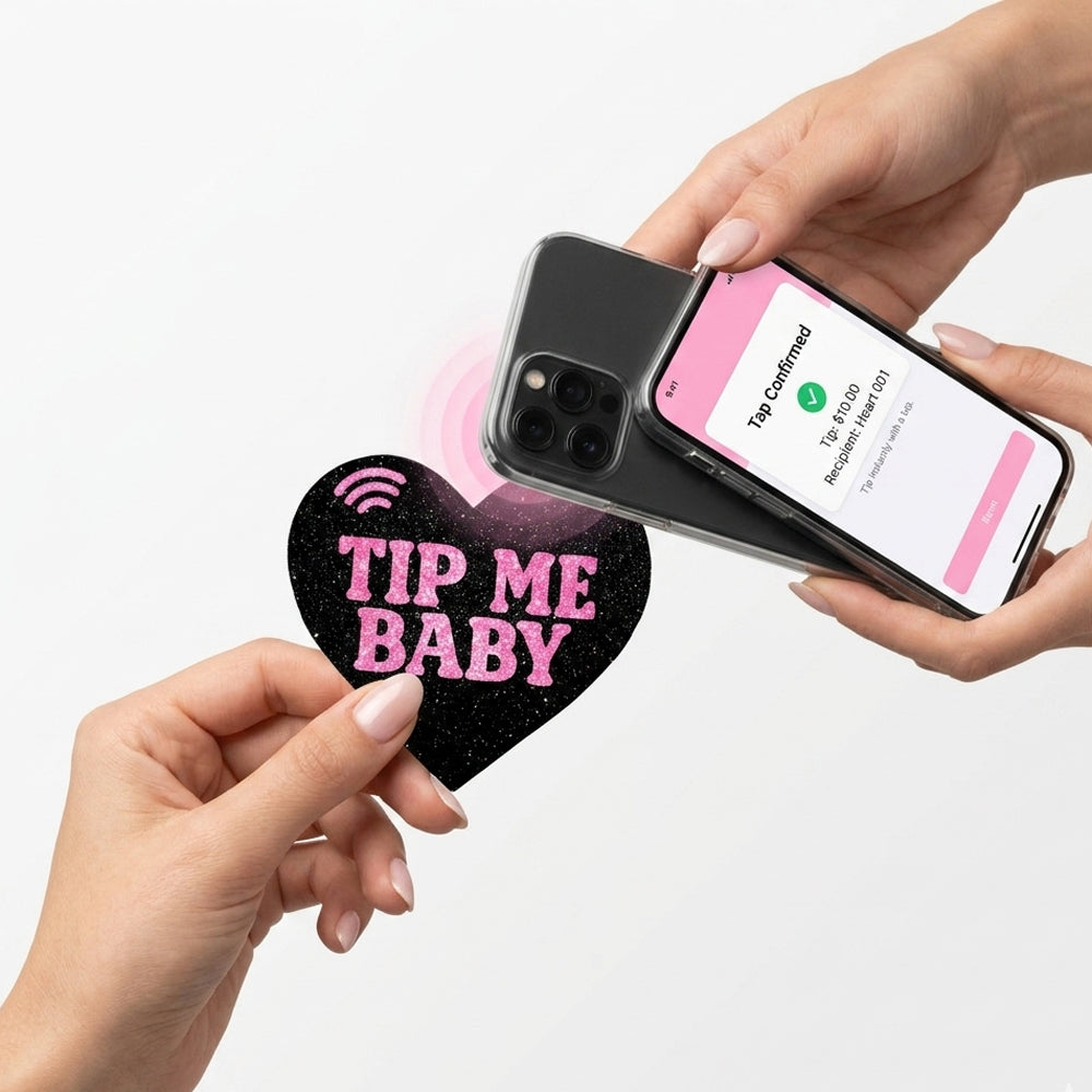 Neva Nude Treat Me Holographic Heart Smart NFC Pasties