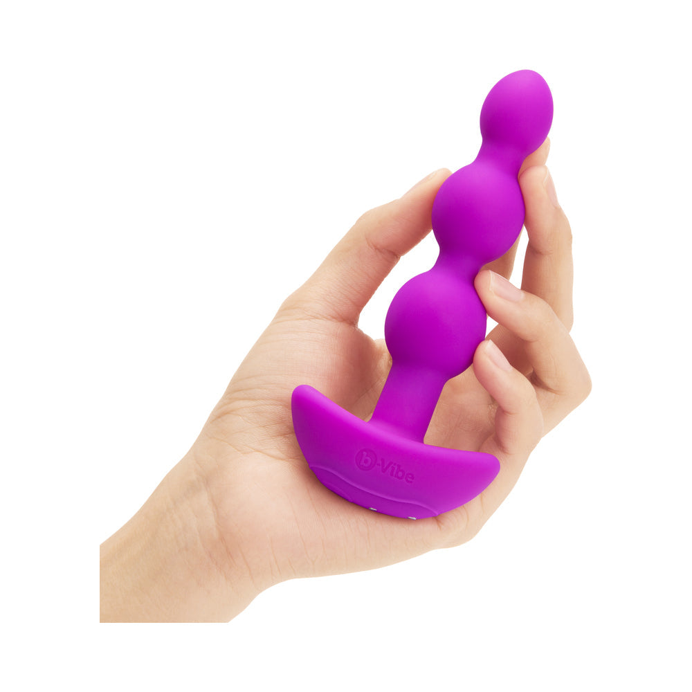 b-Vibe Triplet Rechargeable Remote-Controlled Vibrating Anal Beads Plug Fuchsia - Fantasies Boutique