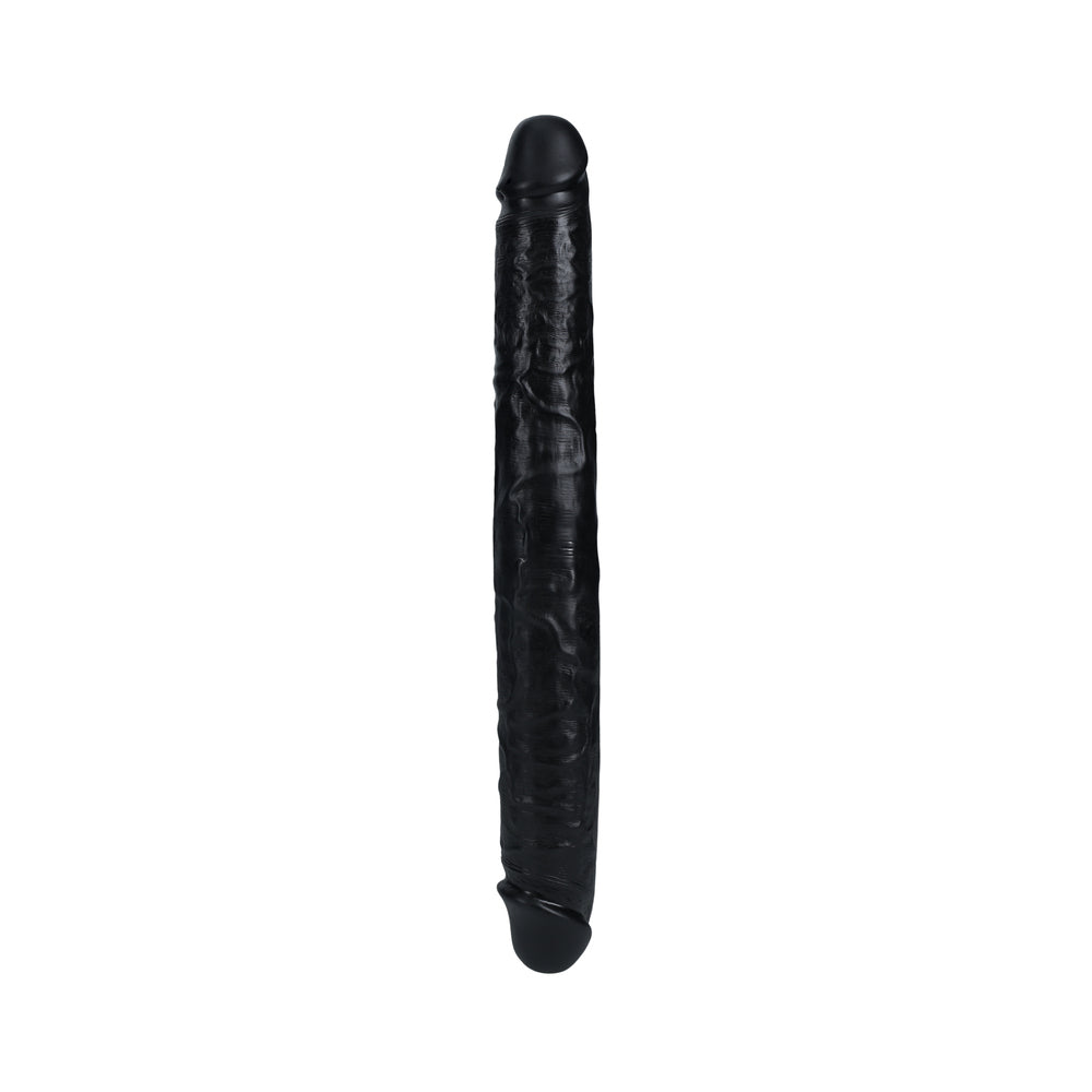 RealRock 14 in. Thick Double-Ended Dong Black - Fantasies Boutique