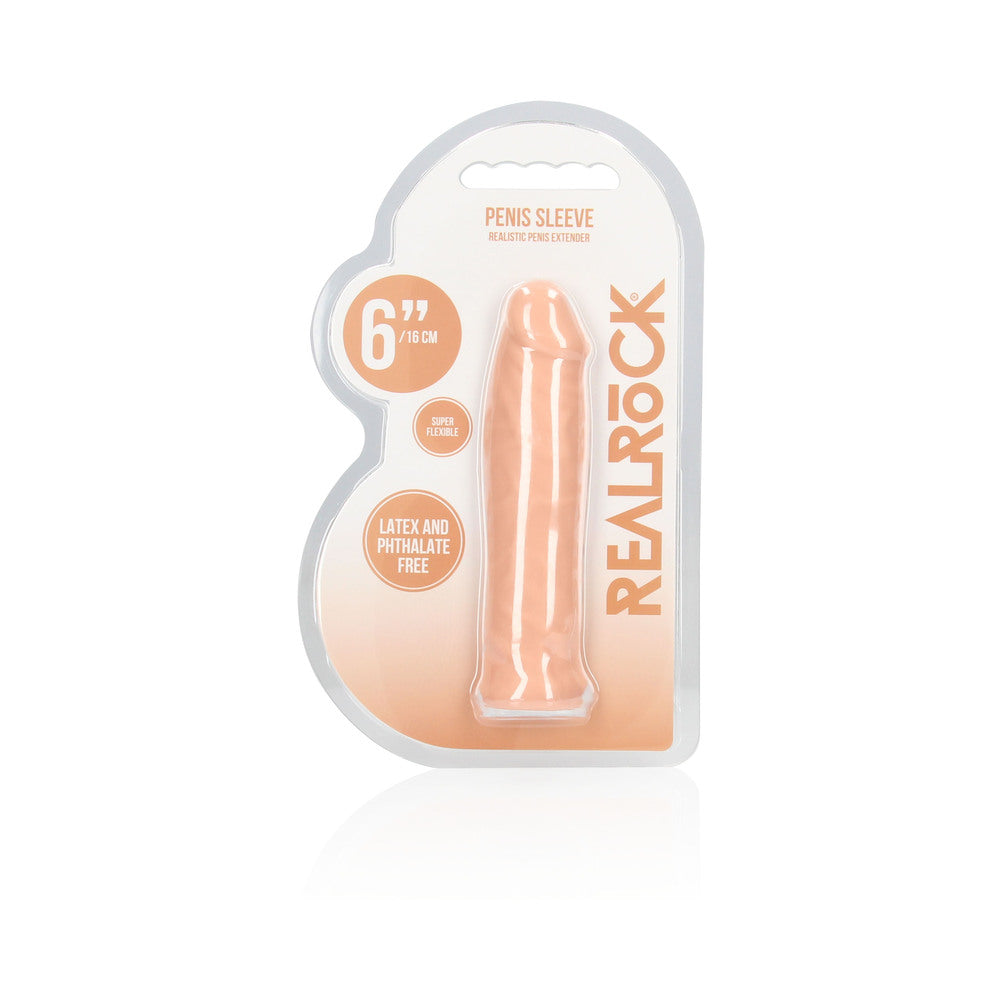 RealRock Realistic 6 in. Penis Sleeve Extender Beige - Fantasies Boutique