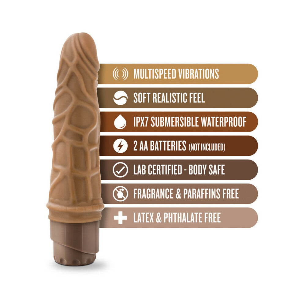 Dr. Skin Vibe 3 Realistic 7.25 in. Vibrating Dildo Tan - Fantasies Boutique